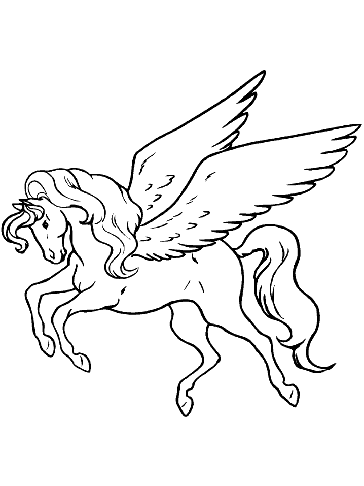 Print Pegasus kleurplaat