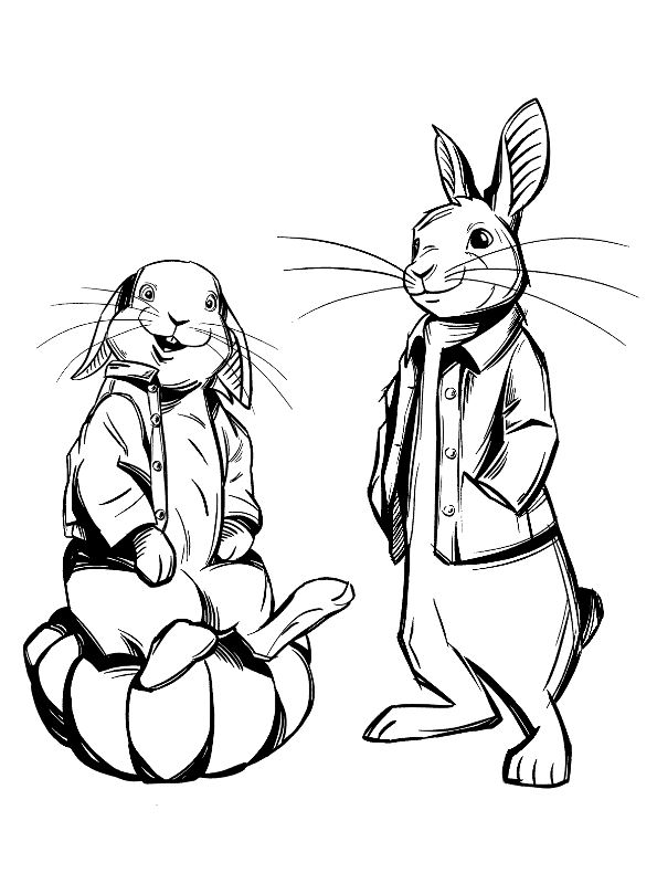 Benjamin Peter Rabbit, kleurplaat van Pieter Konijn of Peter Rabbit 2018