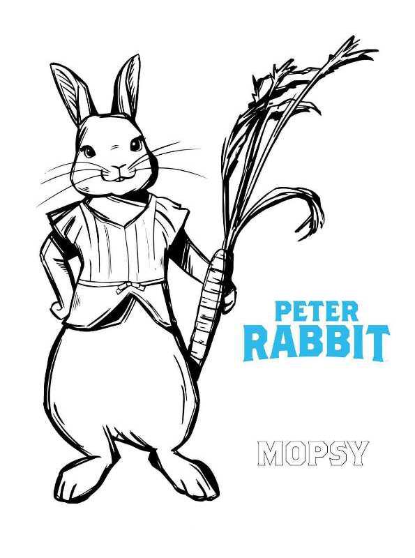Peter Rabbit 1, kleurplaat van Pieter Konijn of Peter Rabbit 2018
