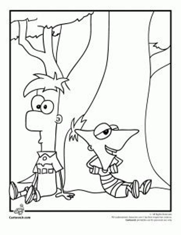 Phineas en ferb 5, kleurplaat van Phineas en ferb