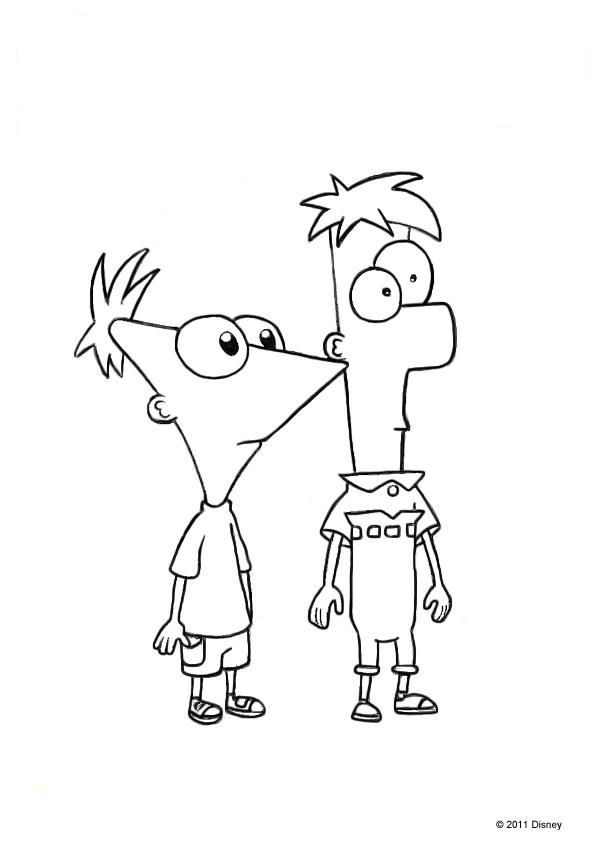 Phineas en ferb 17, kleurplaat van Phineas en ferb