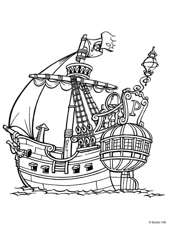 Piet Piraat 10, kleurplaat van Piet Piraat