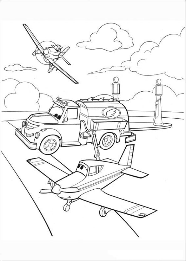Chug Dusty, kleurplaat van Planes