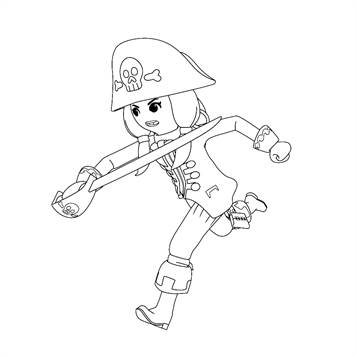 super 4 ruby-de-piraat, kleurplaat van Playmobil Super 4