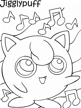 Jigglypuff, kleurplaat van Pokemon