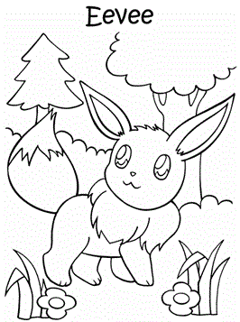 Eevee, kleurplaat van Pokemon