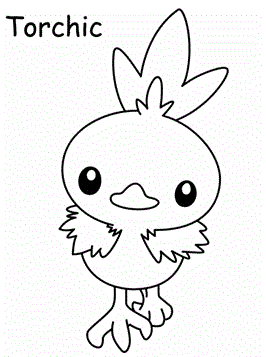 Torchic, kleurplaat van Pokemon