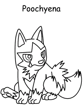 Poochyena, kleurplaat van Pokemon
