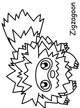 Zigzagoon, kleurplaat van Pokemon
