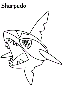 Sharpedo, kleurplaat van Pokemon