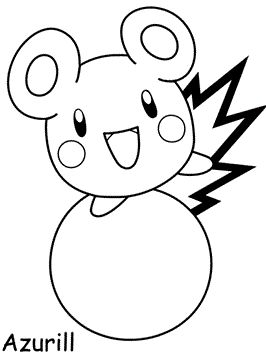 Azurill, kleurplaat van Pokemon