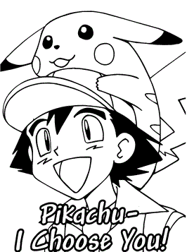 Pikachu I choose you, kleurplaat van Pokemon