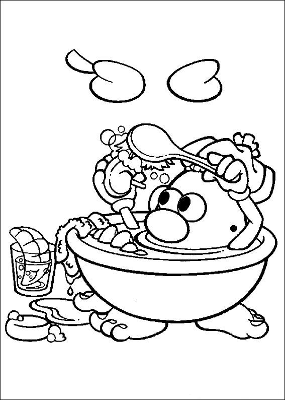 Mr. Potato Head in het bad