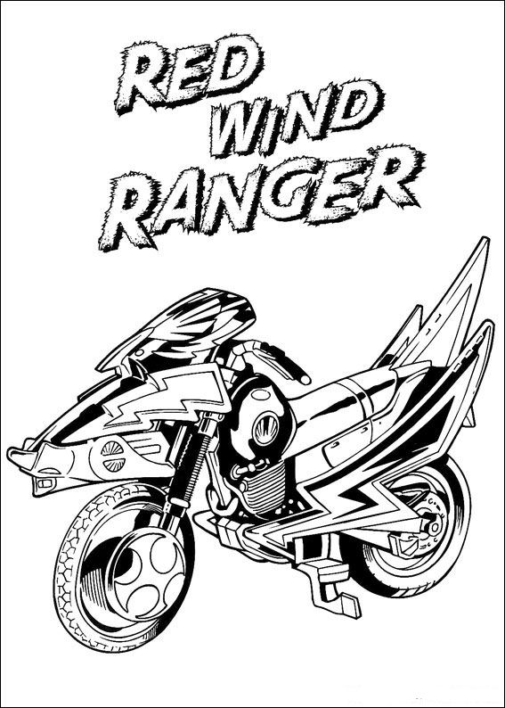 Print Red wind ranger kleurplaat
