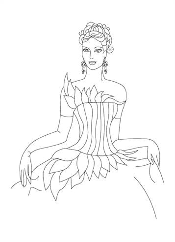 Prinsessen 3, kleurplaat van Prinsessen