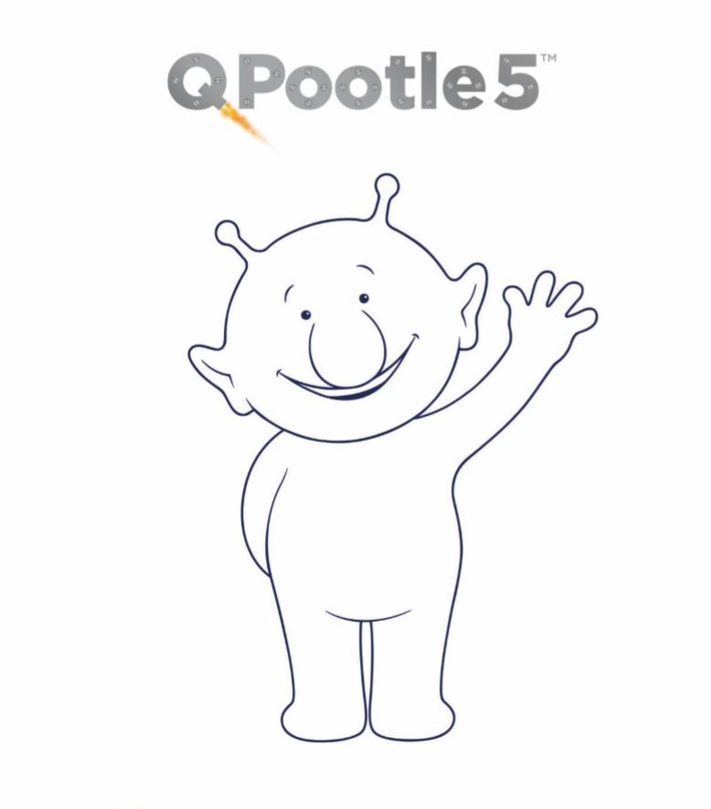 Q-pootle-5, kleurplaat van Q Pootle 5