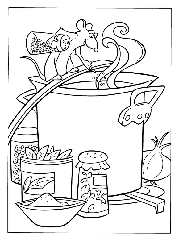 Print Ratatouille kleurplaat