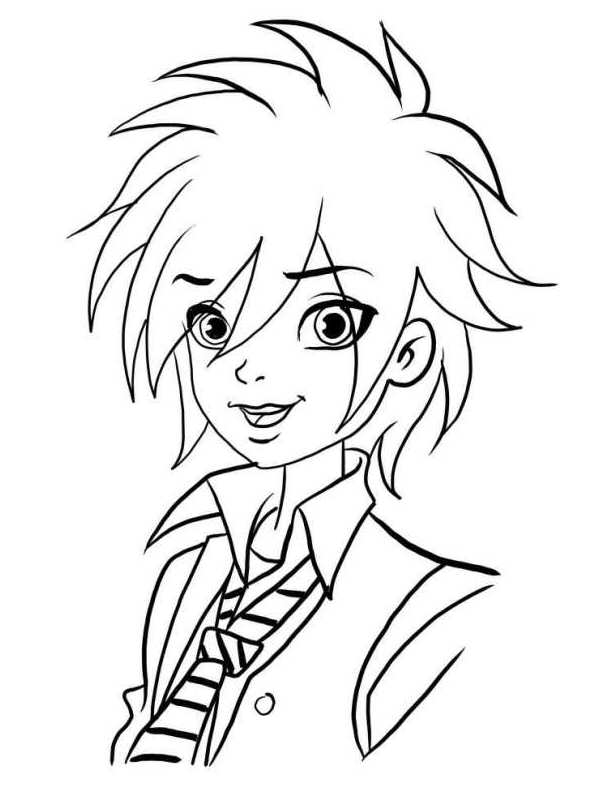 Travis-Beast, kleurplaat van Regal Academy