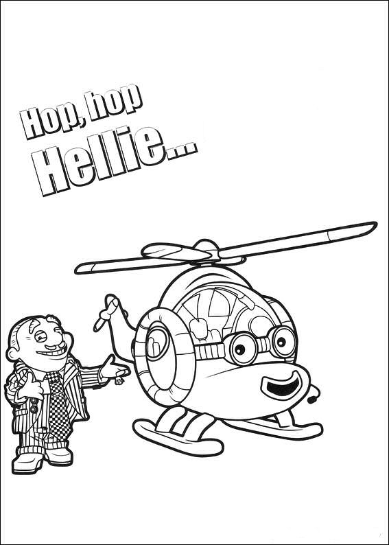 Print Hellie de helicopter kleurplaat