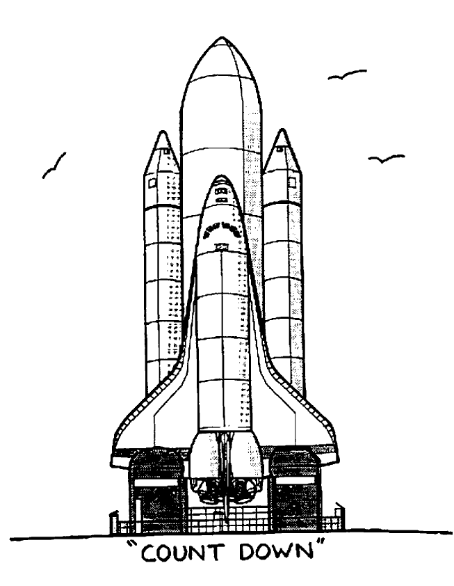 Print Space Shuttle kleurplaat