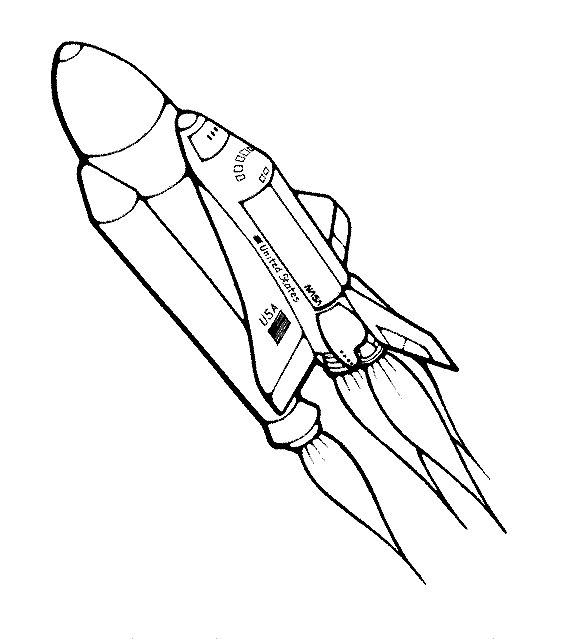 Print Space Shuttle vliegt kleurplaat