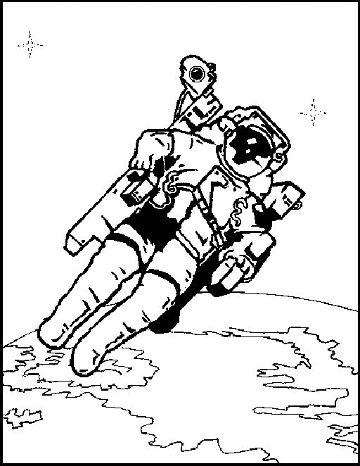 Print Astronaut kleurplaat