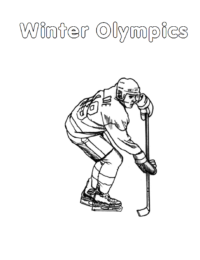 Print IJshockey kleurplaat