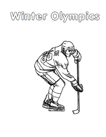IJshockey, kleurplaat van Schaatsen