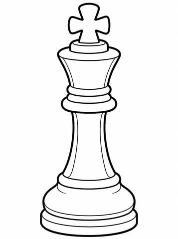 Koning, kleurplaat van Schaken