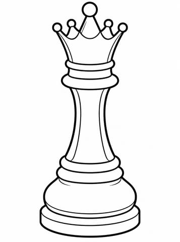 Koningin, kleurplaat van Schaken