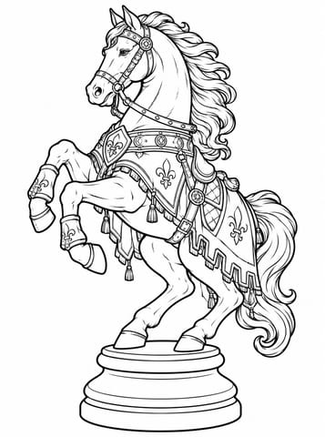 Paard   figuratief, kleurplaat van Schaken