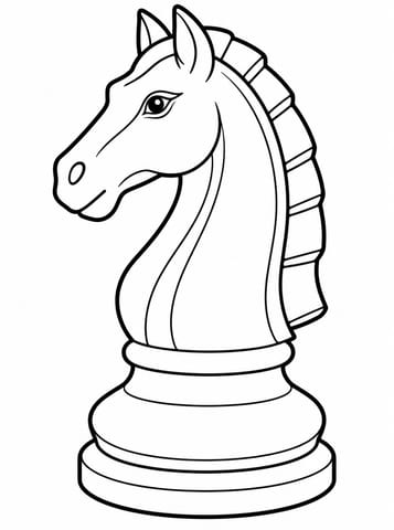 Paard, kleurplaat van Schaken