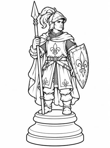 Pion   figuratief, kleurplaat van Schaken