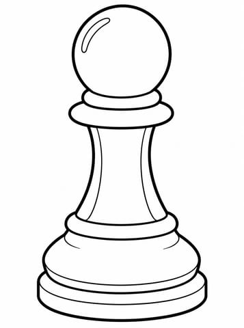 Pion, kleurplaat van Schaken