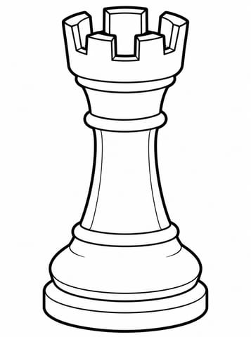 Toren, kleurplaat van Schaken