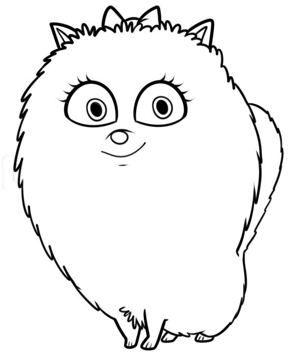 gidget 2, kleurplaat van Huisdiergeheimen (Secret life of Pets)