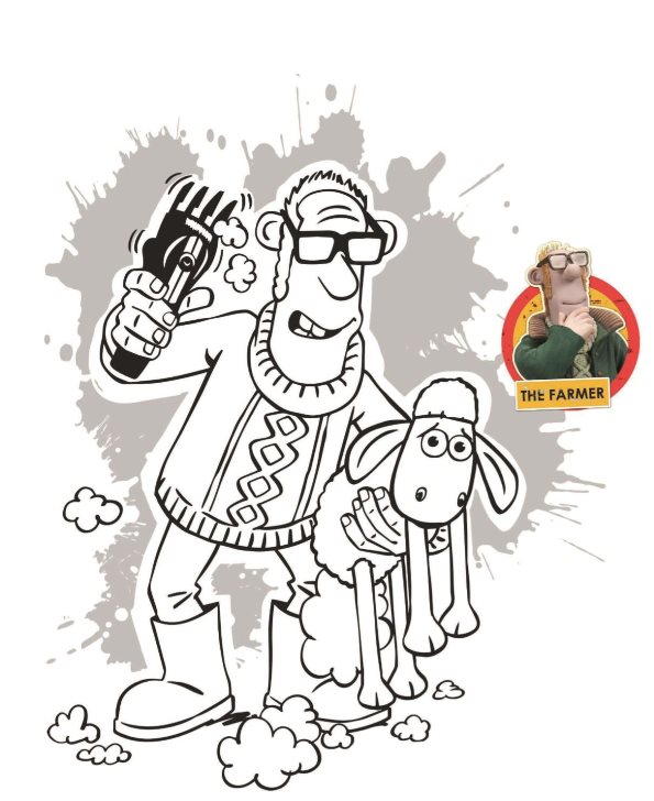 Mr X Shaun, kleurplaat van Shaun het schaap de Film