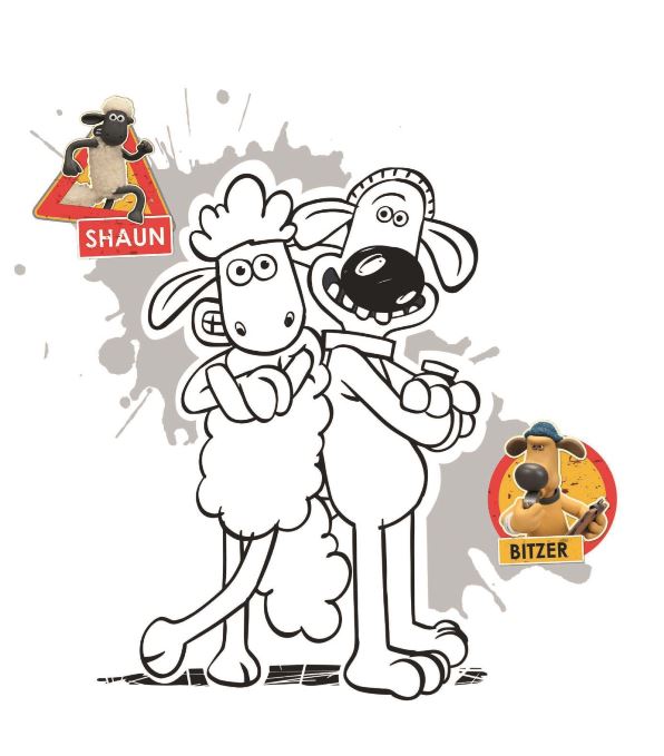 Shaun Bitzer, kleurplaat van Shaun het schaap de Film
