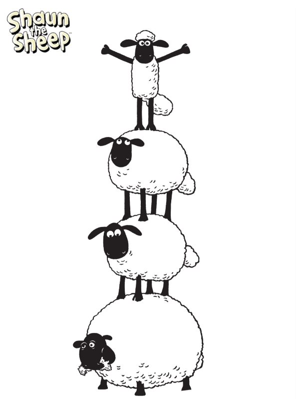 Shaun stack, kleurplaat van Shaun het schaap de Film