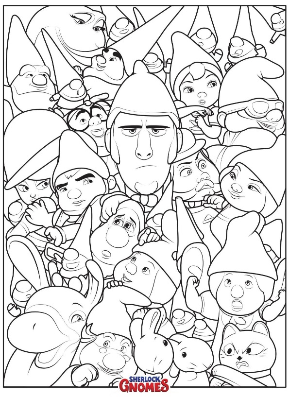 Sherlock Gnomes, kleurplaat van Sherlock Gnomes