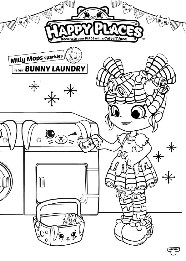 Happy Places Shopkins Doll, kleurplaat van Shopkin Shoppies