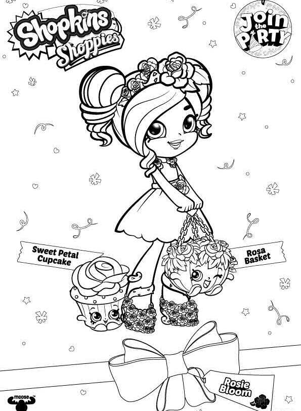 Rosie Bloom Sweet Pepal_Cupcake, kleurplaat van Shopkin Shoppies