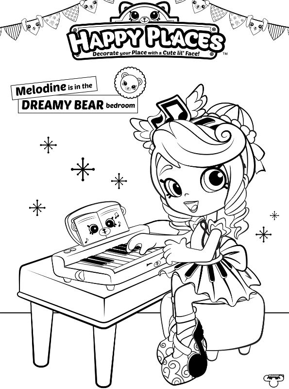 Shopkins Doll Melodine, kleurplaat van Shopkin Shoppies