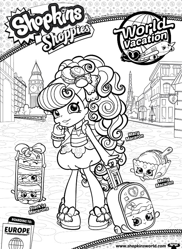Shopkins Macy Macaron, kleurplaat van Shopkin Shoppies