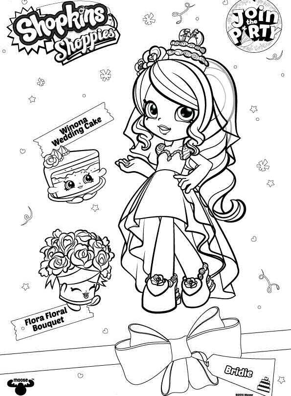 Shopkins Party Bridie, kleurplaat van Shopkin Shoppies