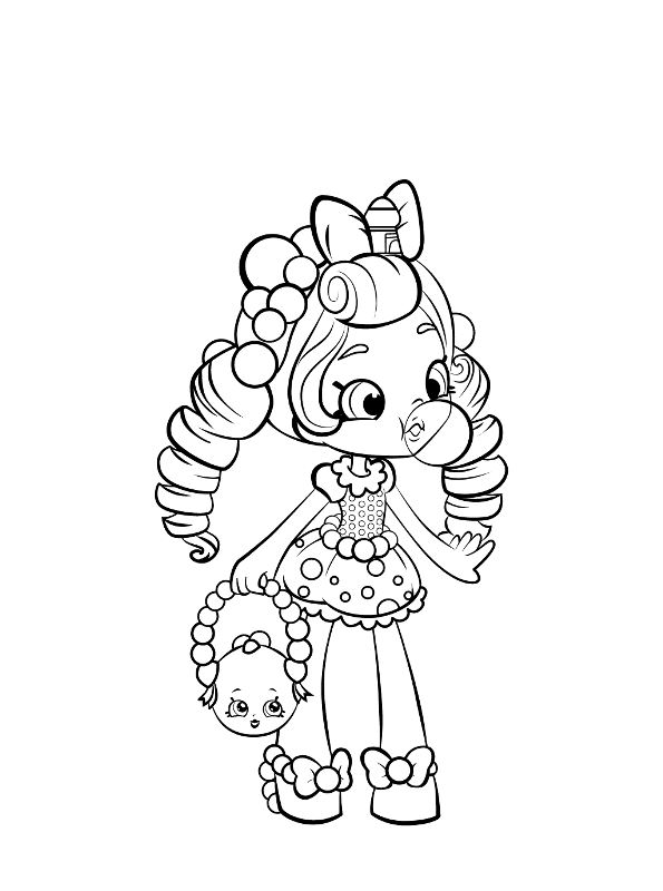 Shopkins Shoppies Doll, kleurplaat van Shopkin Shoppies