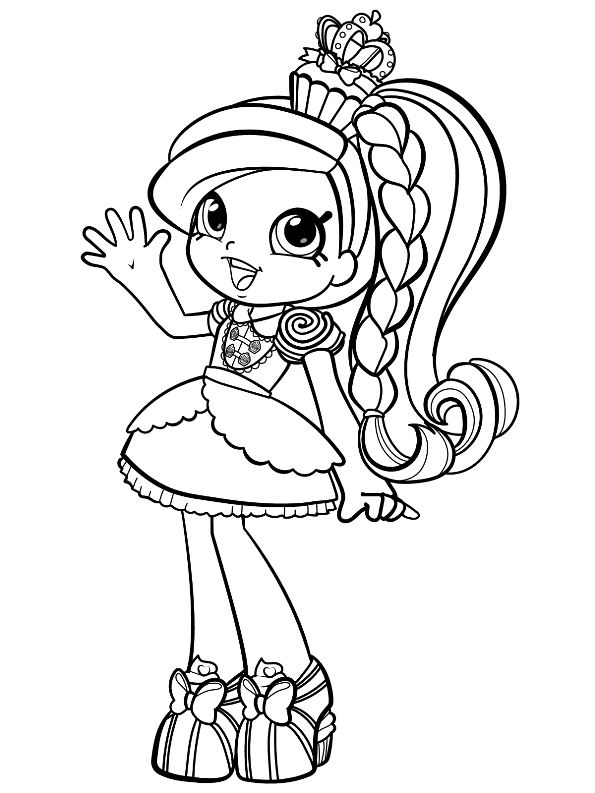 Shopkins Shoppies Jessicake, kleurplaat van Shopkin Shoppies