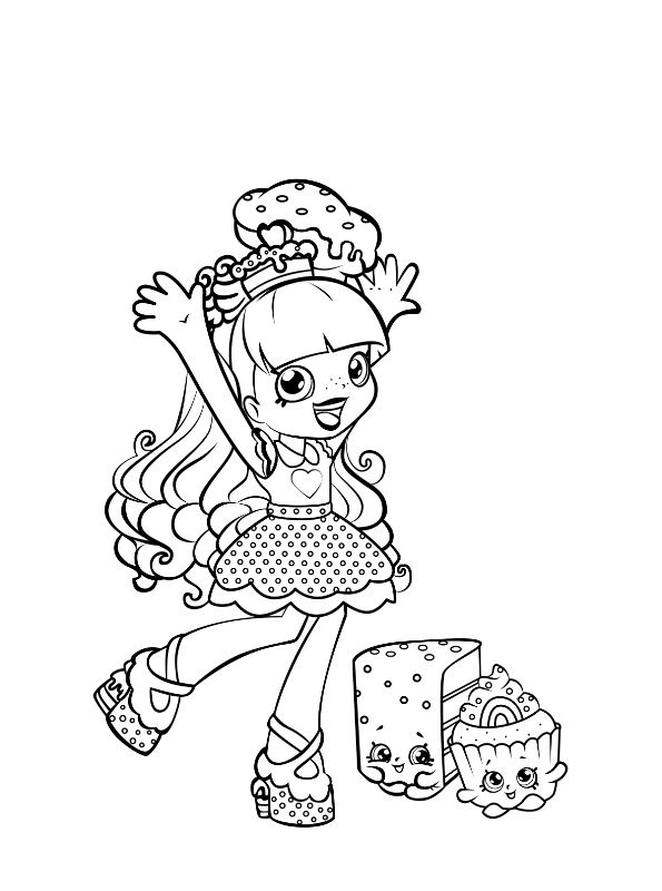 Shopkins Shoppies Rainbow Kate, kleurplaat van Shopkin Shoppies