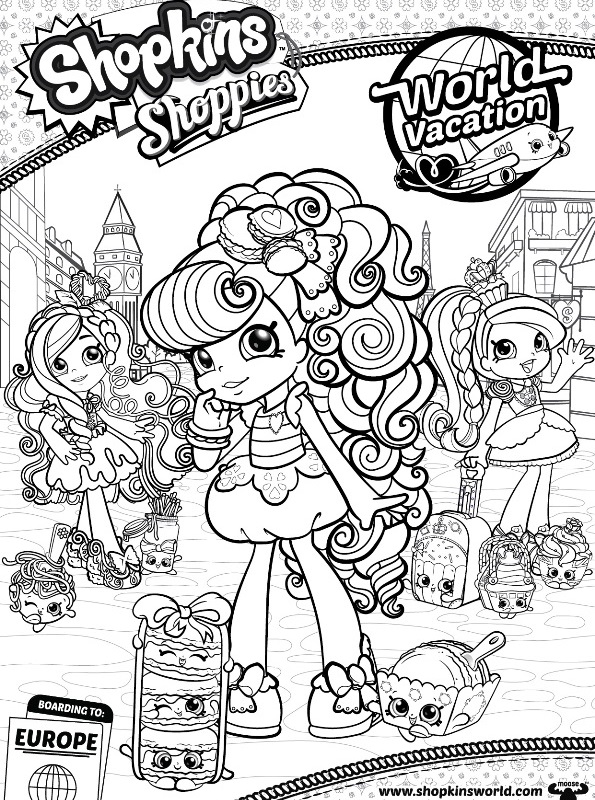 Shopkins Shoppies, kleurplaat van Shopkin Shoppies