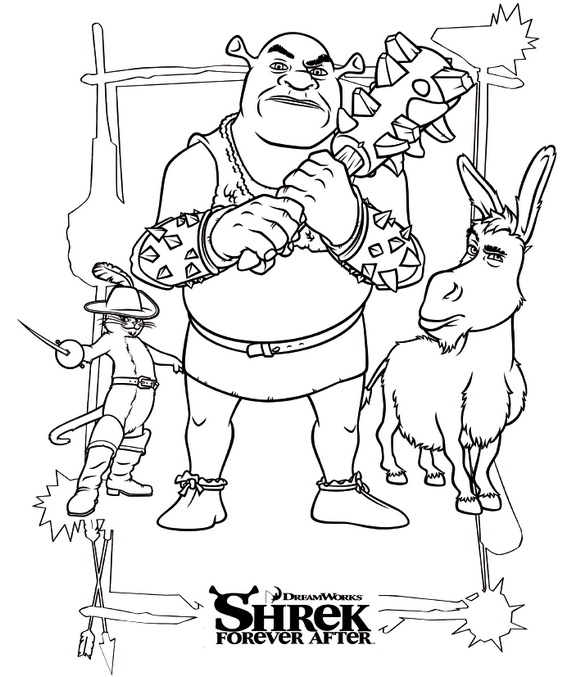 Shrek 4 Forever After 3, kleurplaat van Shrek 4 Voor Eeuwig en Altijd(Forever After)